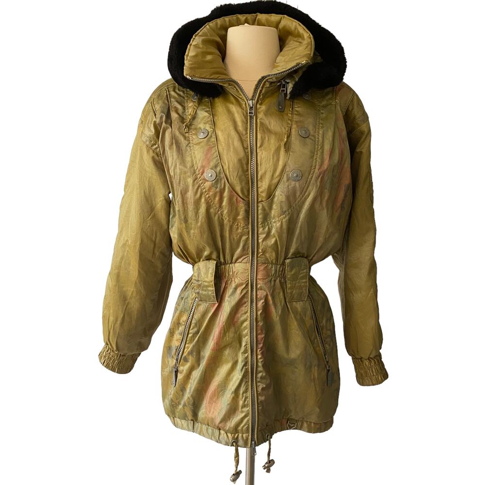 Vintage Obermeyer Down Ski Jacket w Faux Fur Trim Hood Women Sz XS / S R$389 - Picture 5 of 14